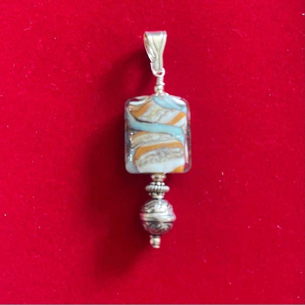 Handmade Lampwork Bead Pendant, no chain